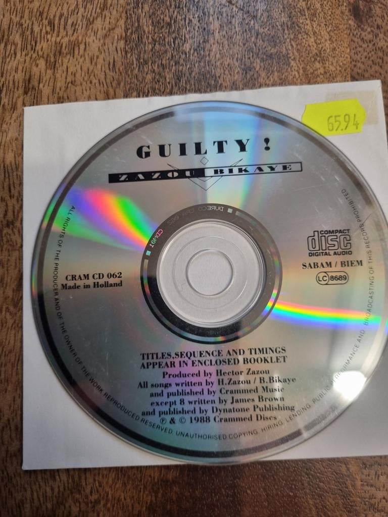 Cd Zazou Bikaye – Guilty

Alleen cd nr526, Ophalen of Verzenden, Zo goed als nieuw