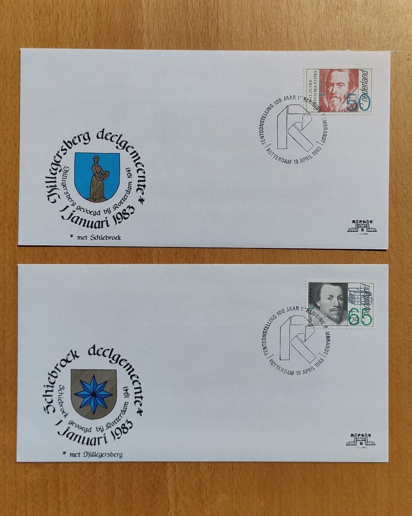 Eerstedagenveloppen Schiebroek en Hillegersberg, Postzegels en Munten, Ophalen of Verzenden, Onbeschreven, Nederland