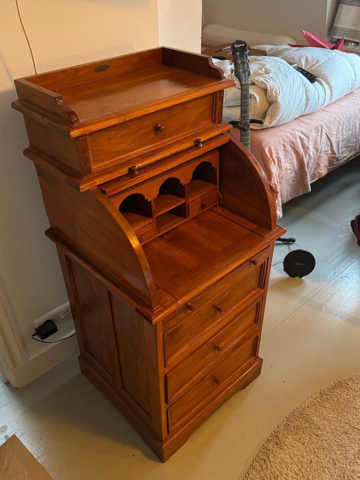 Houten secretaire met rolluik, Ophalen, Gebruikt