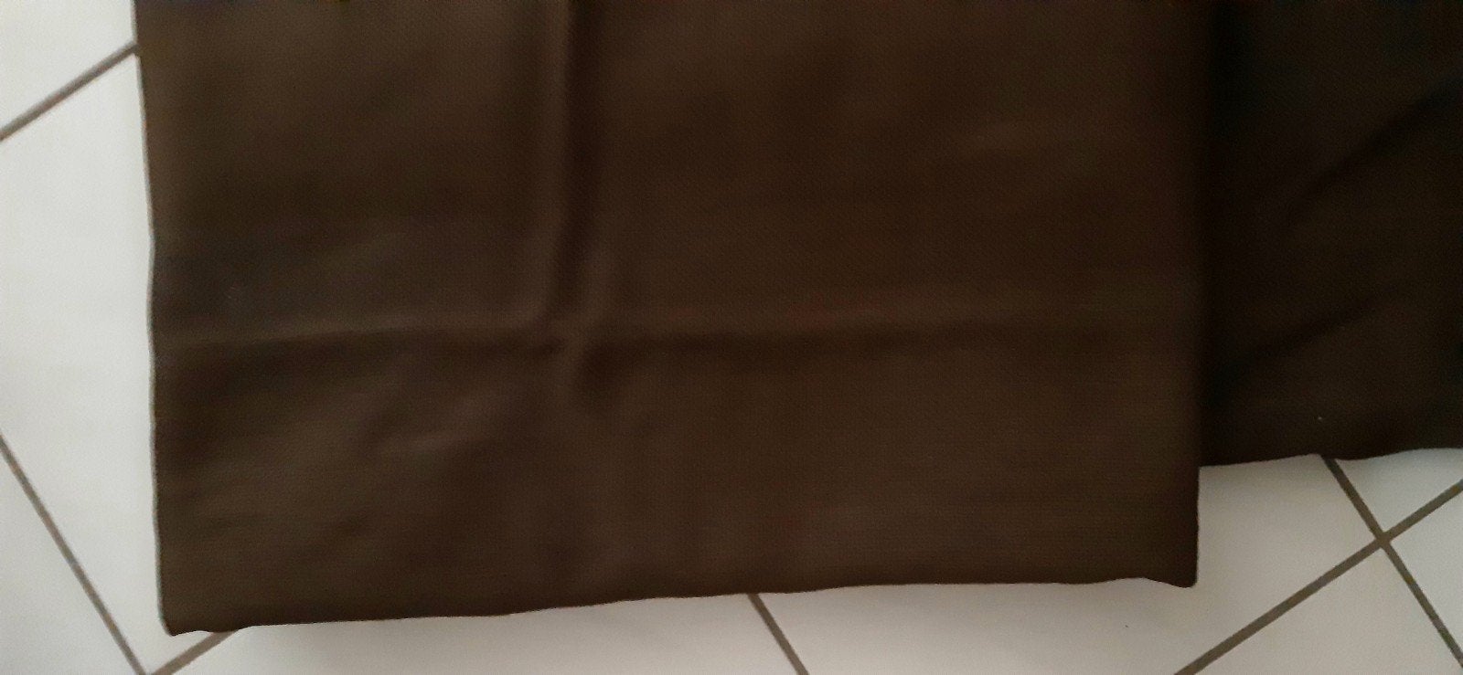 gordijn lap met plooiband,  niet geplooid,donkerbruin., Ophalen of Verzenden, Gebruikt, Gordijn