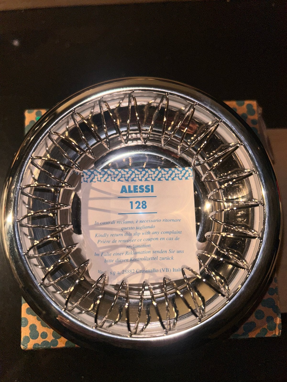 Alessi 7690.12 Asbak met spiraal - RVS, Nieuw, Ophalen of Verzenden, Zilver, Metaal