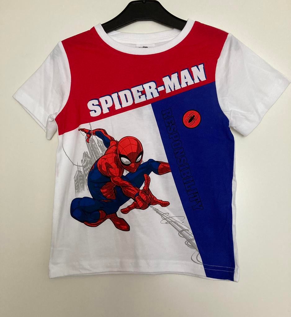 Nieuw Spider-Man marvel rood / wit T-shirt maat 128, Ophalen of Verzenden, Nieuw, Jongen, Shirt of Longsleeve