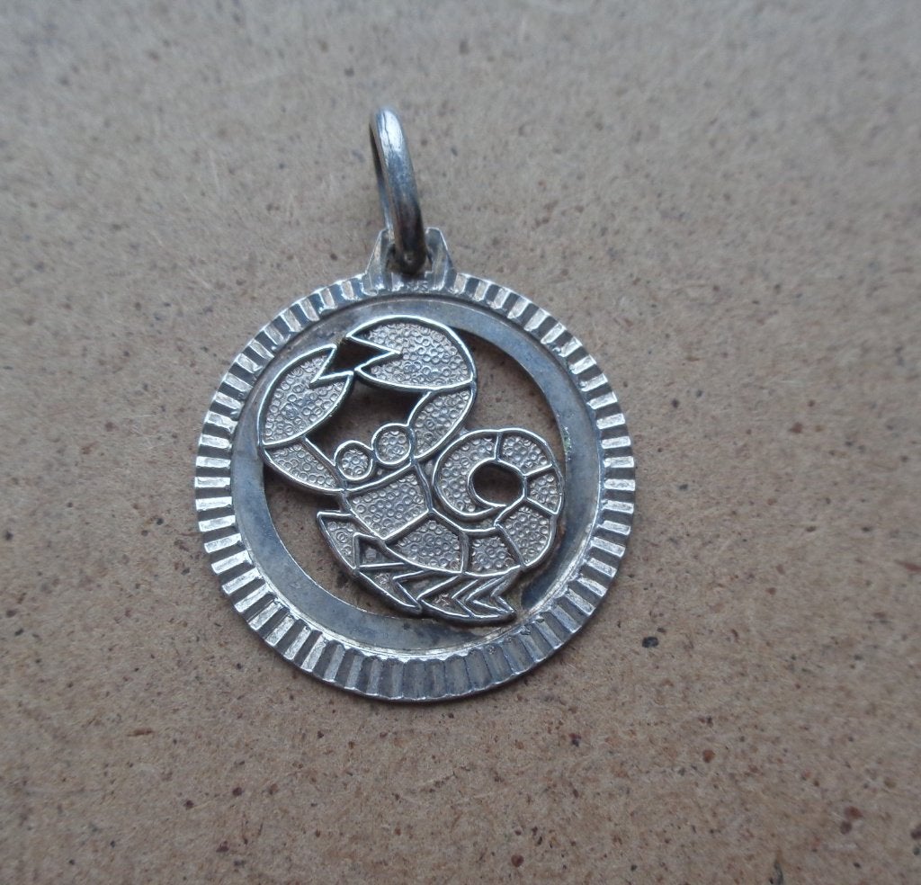 zilveren hanger sterrenbeeld schorpioen [133], Verzenden, Zo goed als nieuw, Kruis of Symbool, Zilver