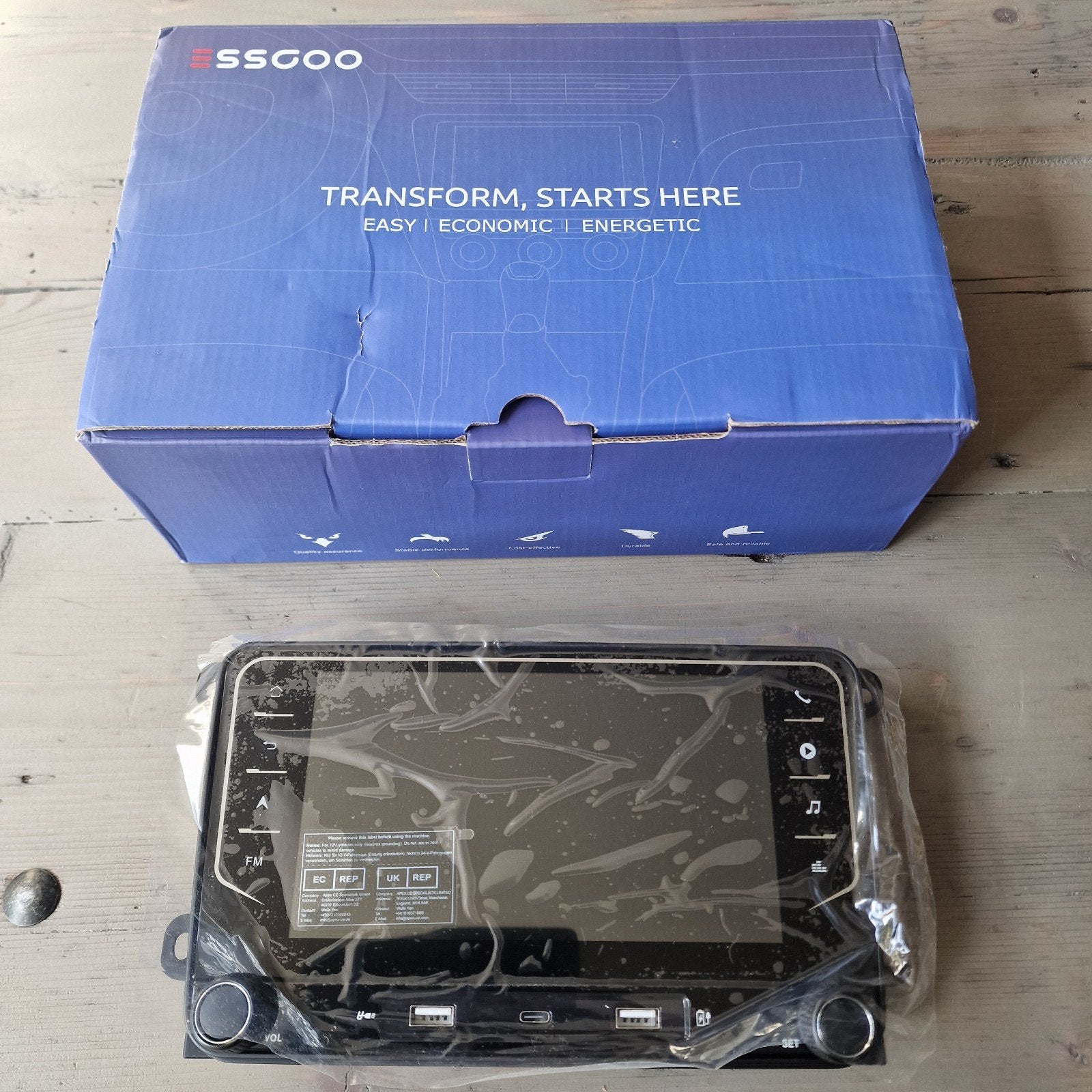 Essgoo Android auto mediaspeler met microfoon en camer, Ophalen of Verzenden, Nieuw
