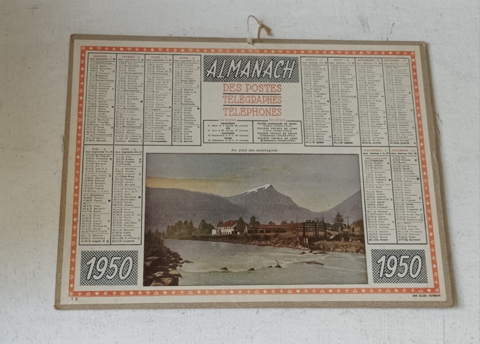 Vintage Franse Almanak 1950, Antiek en Kunst, Ophalen of Verzenden