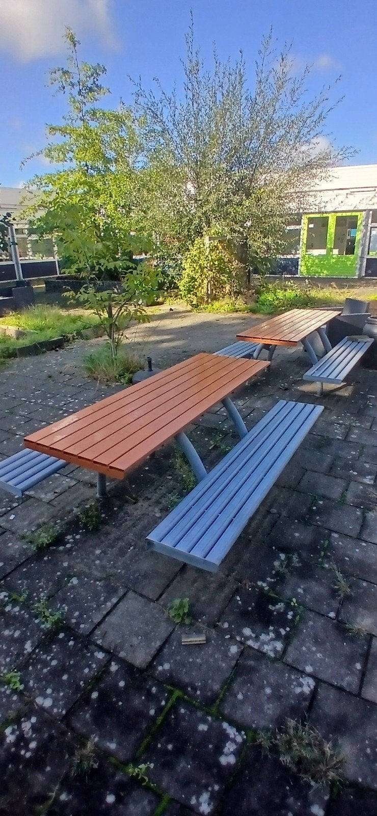 Stalen Picknicktafel, Ophalen, Gebruikt, Metaal