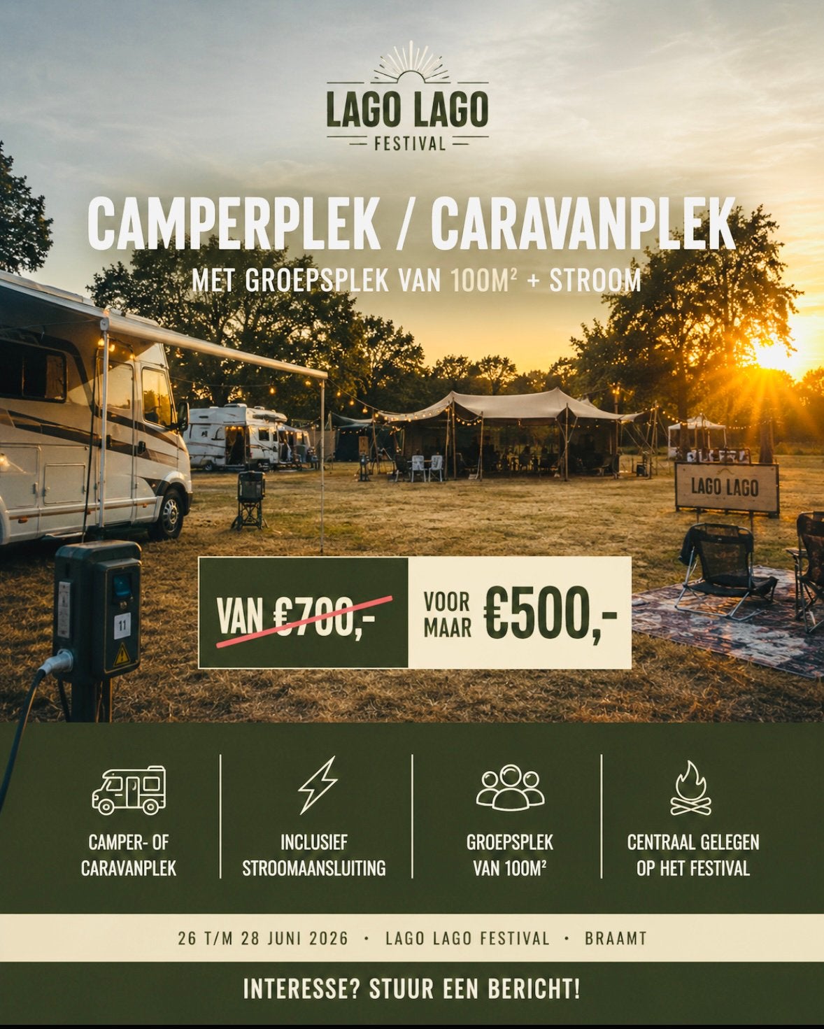 Lago Lago Festival LagoLago Groepsplek Camperplek Campo 4, Tickets en Kaartjes, Eén persoon