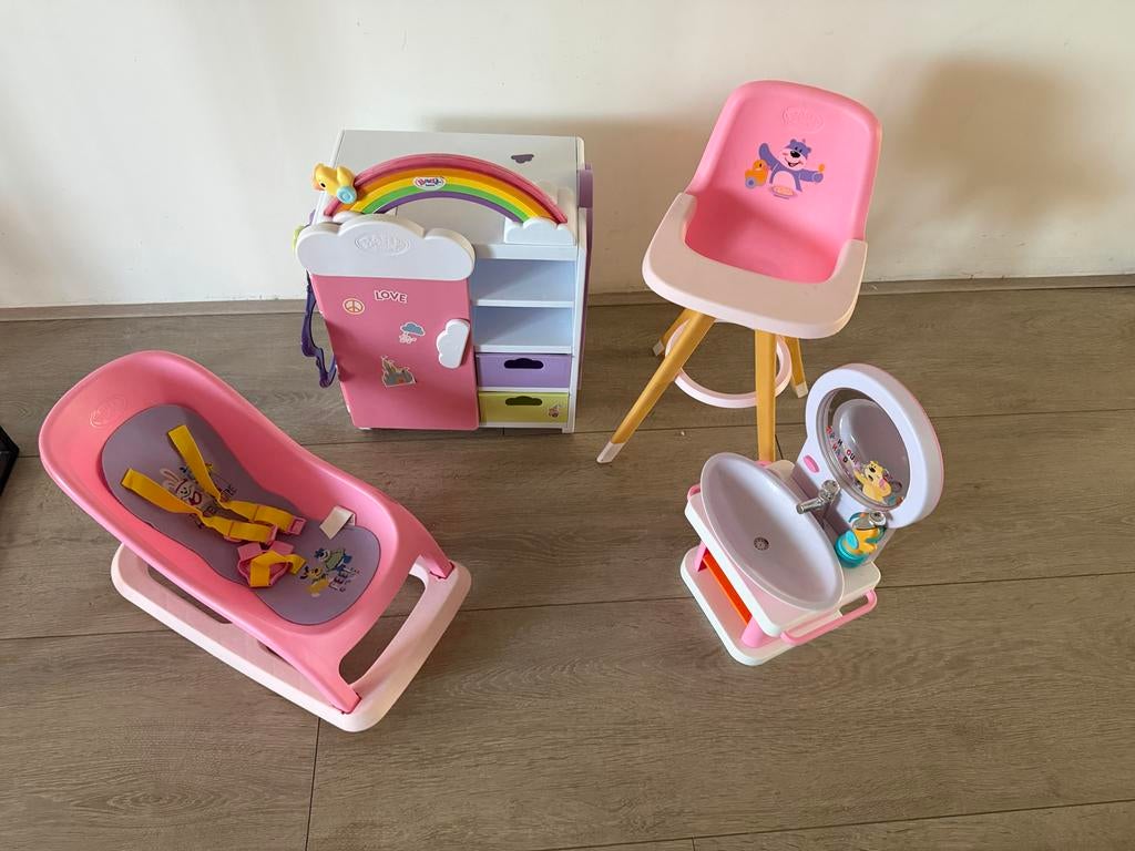 BABY Born speelgoed set: badje, kast en kinderstoel, Ophalen, Gebruikt, Meisje