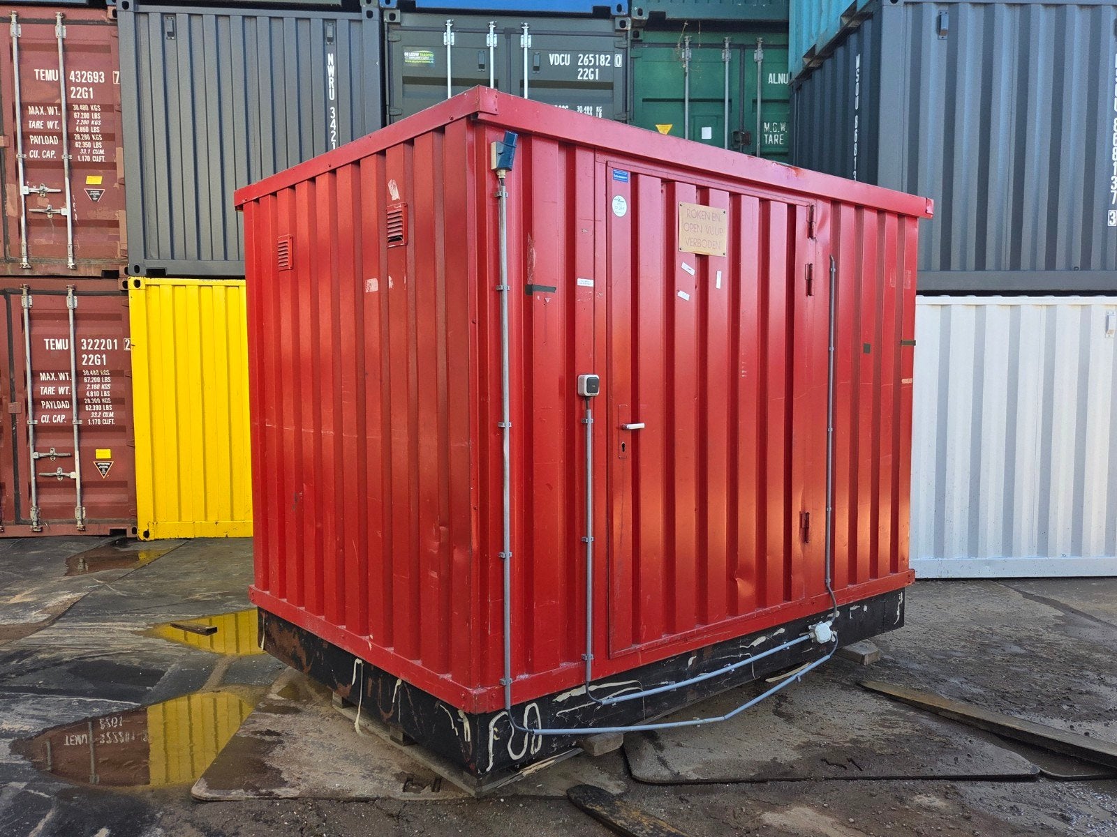 brandwerende milieucontainer met lekbak, Ophalen of Verzenden, Nieuw, Hout, Containerberging