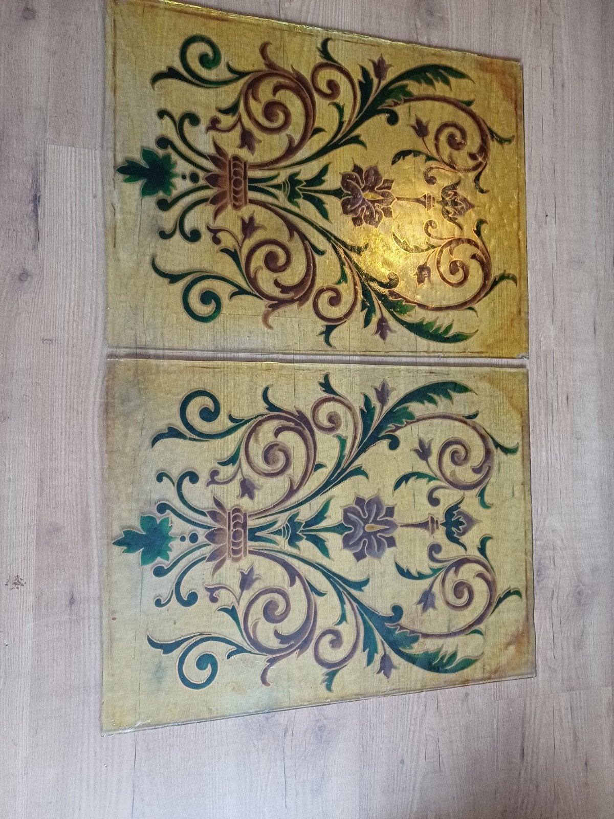 Decoratieve ruitjes met bloemmotief (2 stuks), Ophalen, Gebruikt