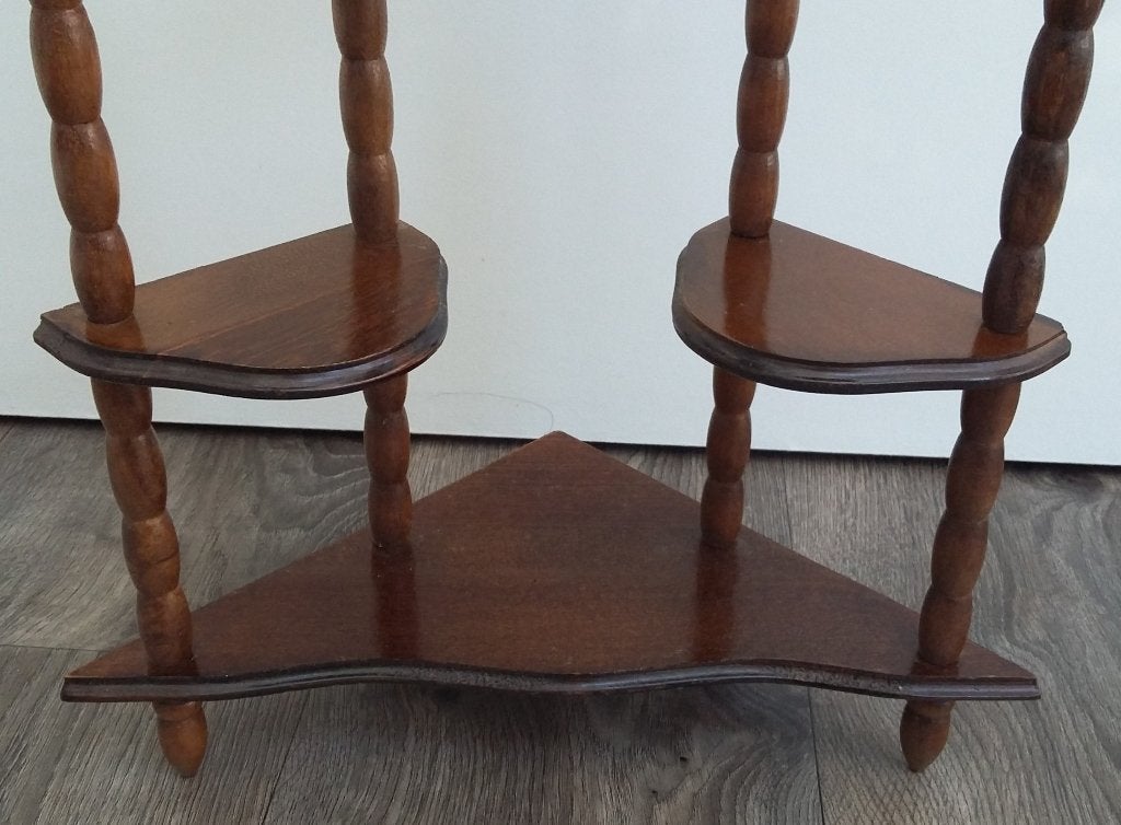 Omstreeks 1950 Houten Hoekschap Etagère Hoek Meubel Schap, Ophalen of Verzenden