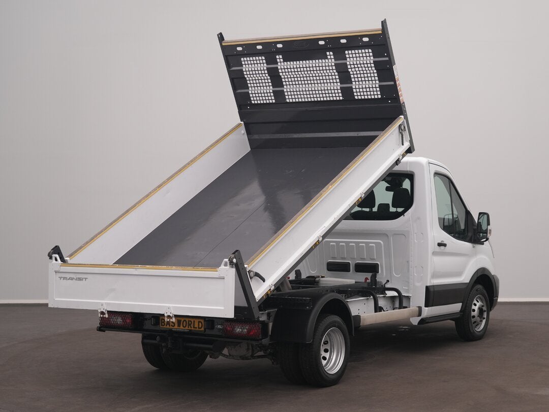 Ford Transit 165pk Tipper Kipper Dubbellucht 3,5t Trekhaak A, Auto's, Euro 6, 4 cilinders, Radio, Wit