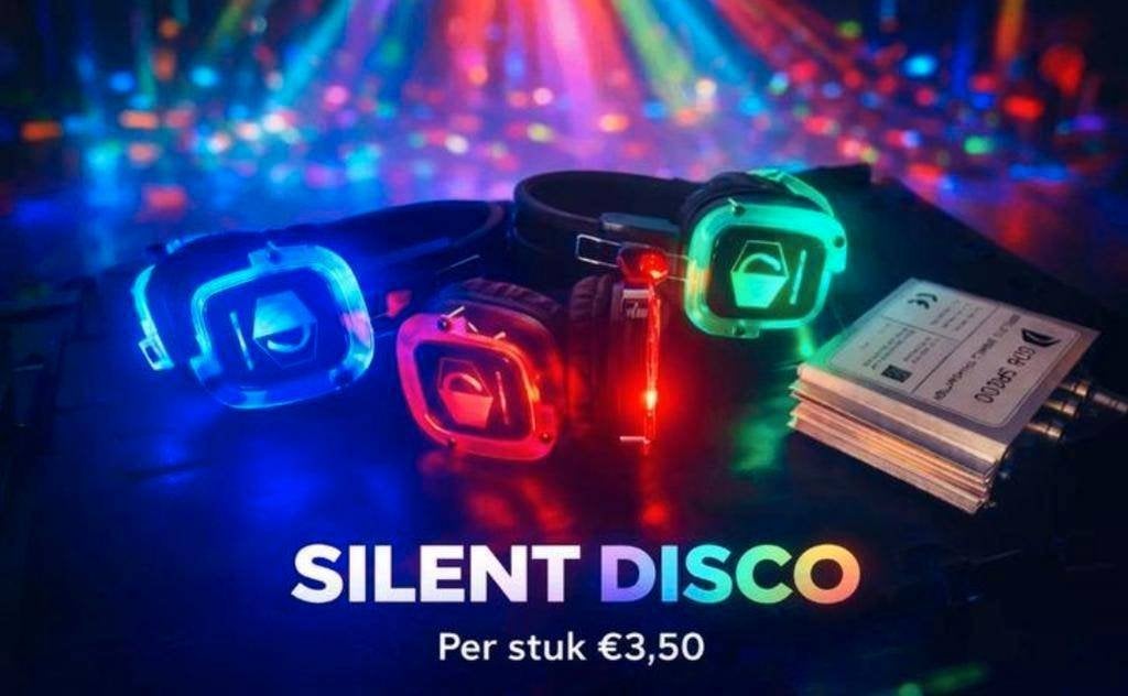 Silent Disco huren koptelefoons en 1 zender - €3,50, Overige merken, Info@kampera.nl, Ophalen of Verzenden, Zo goed als nieuw