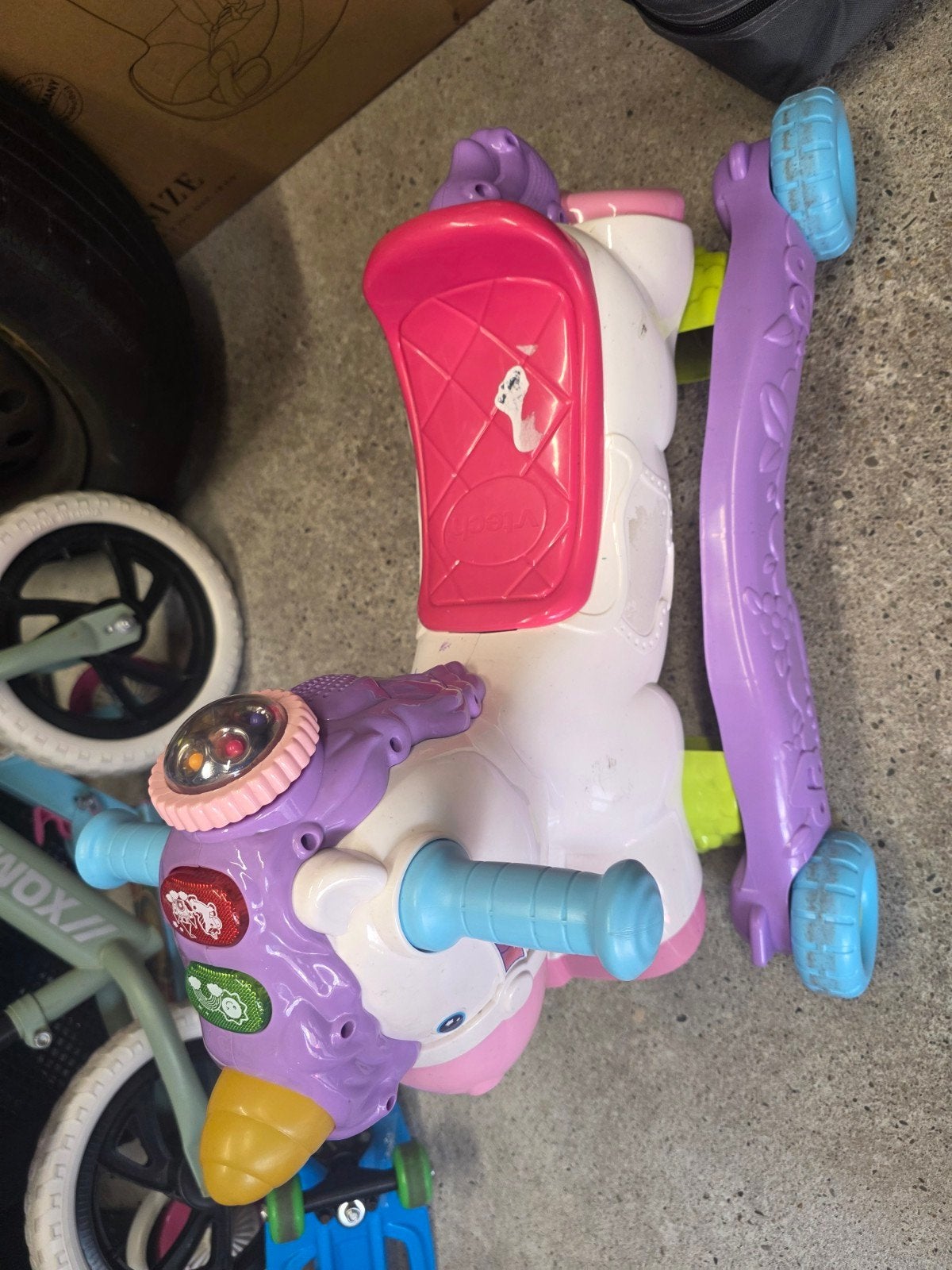 VTech Eenhoorn Loopfiets en Loopwagen 2-in-1, Ophalen of Verzenden, Gebruikt, Loopfiets