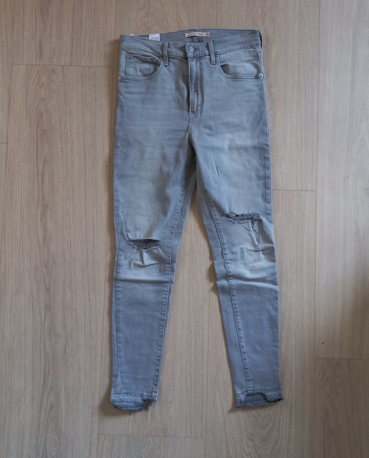 Levi's Mile High Skinny Ripped Jeans W30 L30 Lichtgrijs, Levi's, Ophalen of Verzenden, Grijs, W30 - W32 (confectie 38/40)