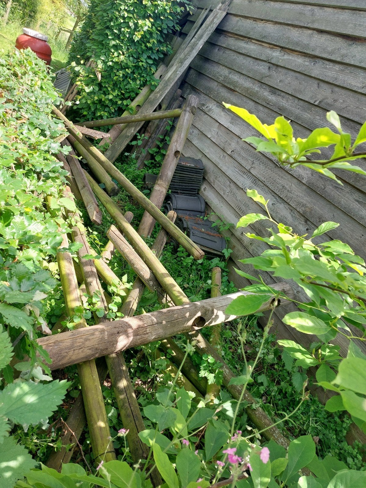 Balken, planken en palen voor weilandomheining, Ophalen, Gebruikt, 250 cm of meer, Balken