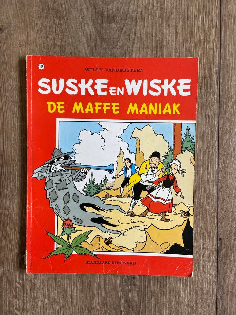 Suske en Wiske - De Maffe Maniak (nr. 166) eerste druk 1977, Boeken, Eén stripboek, Ophalen of Verzenden, Gelezen