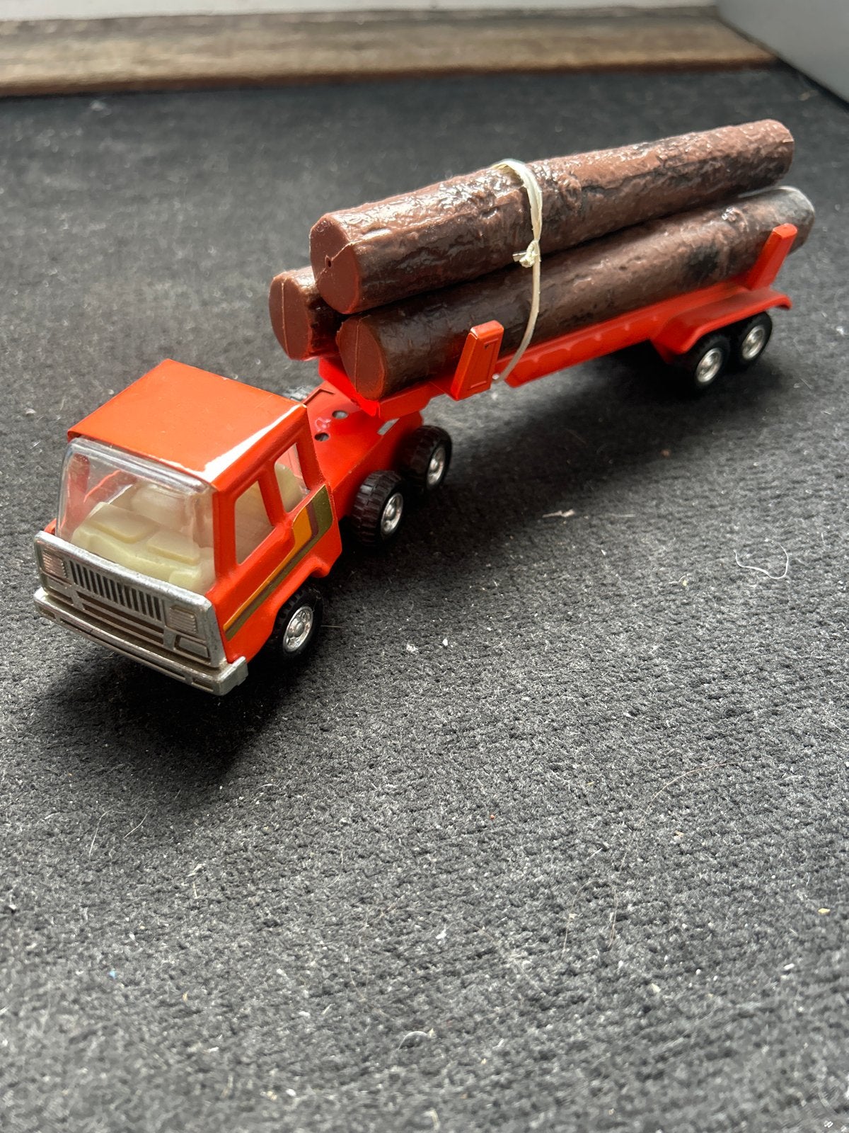 Vintage Speelgoed Vrachtwagen met Houtblokken, Ophalen of Verzenden, Gebruikt