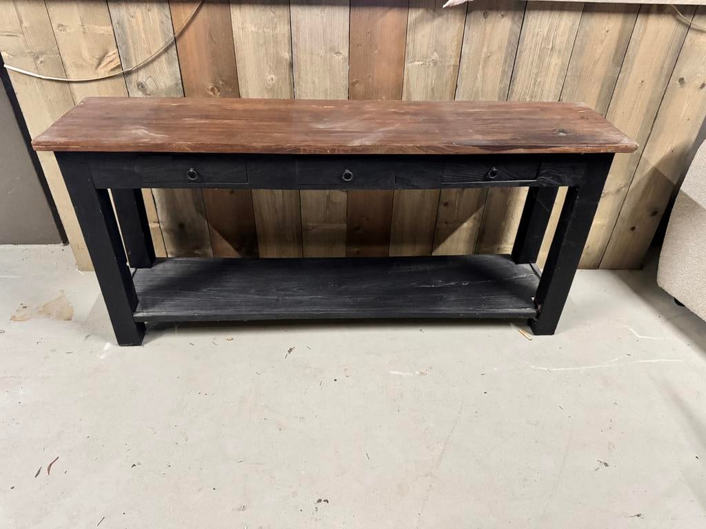 Sidetable 170x40x78 cm - Zwart/Hout, Huis en Inrichting, Tafels | Sidetables, Ophalen, Gebruikt, 150 tot 200 cm, Overige houtsoorten