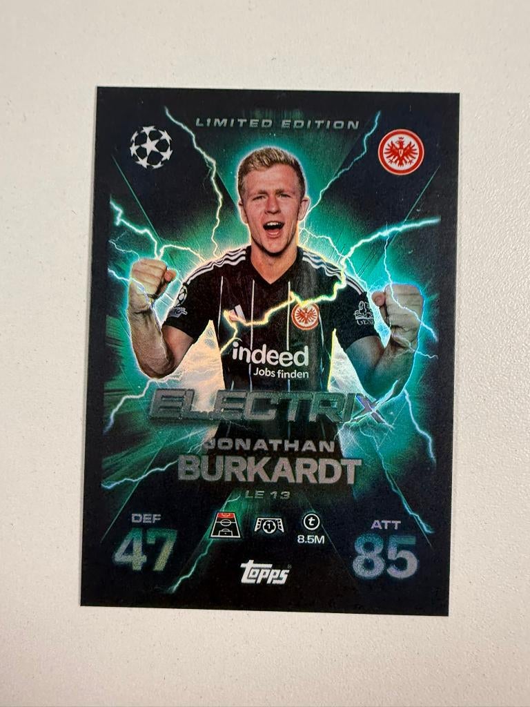 Jonathan Burkardt Electrix Limited Edition Match Attax Extr, Ophalen of Verzenden, Nieuw, Buitenlandse clubs, Poster, Plaatje of Sticker
