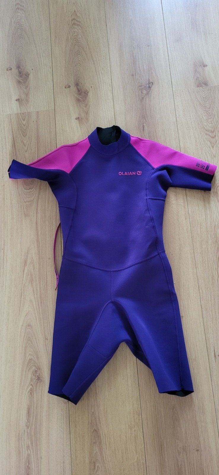 Olaian Wetsuit Korte Mouwen & Pijpen Paars/Roze Maat 12 Jaar, Kind, Ophalen of Verzenden, Zo goed als nieuw, Wetsuit