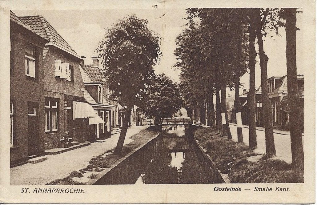 St. Anna Parochie (Fr.) Oosteinde, Smalle Kant, gelopen 1936, Ophalen of Verzenden, 1920 tot 1940, Gelopen, Friesland