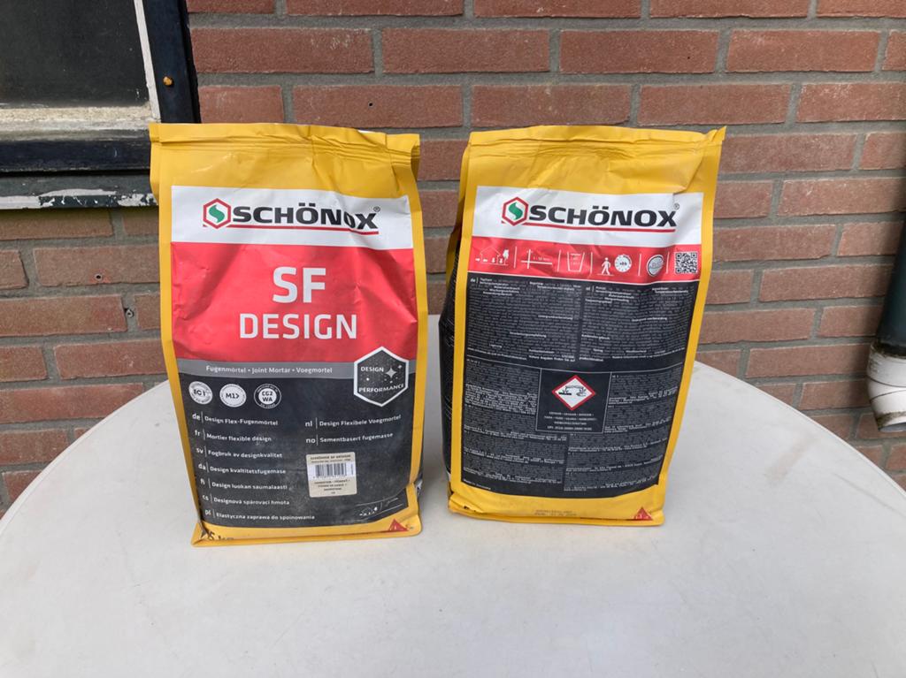 Schonox voegmortel kleur zandsteen NIEUW 2 zak 5kg, Ophalen of Verzenden, Nieuw