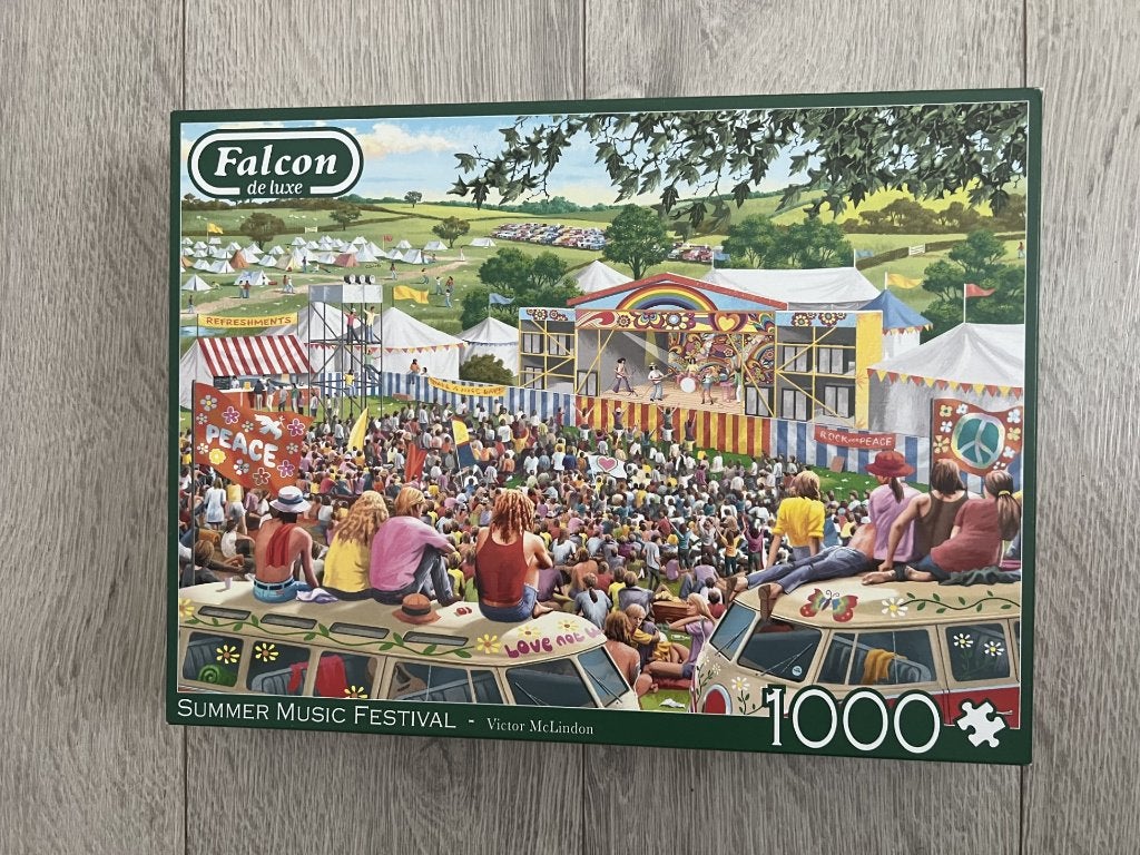 Falcon puzzel -  Summer Music festival - 1000 stukjes -, Ophalen of Verzenden, 500 t/m 1500 stukjes, Zo goed als nieuw, Legpuzzel