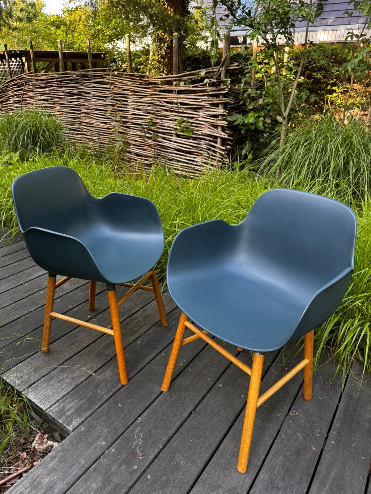 2 stuks stoelen normann Copenhagen Scandinavisch design, Huis en Inrichting, Stoelen, Modern design, Gebruikt, Twee, Blauw