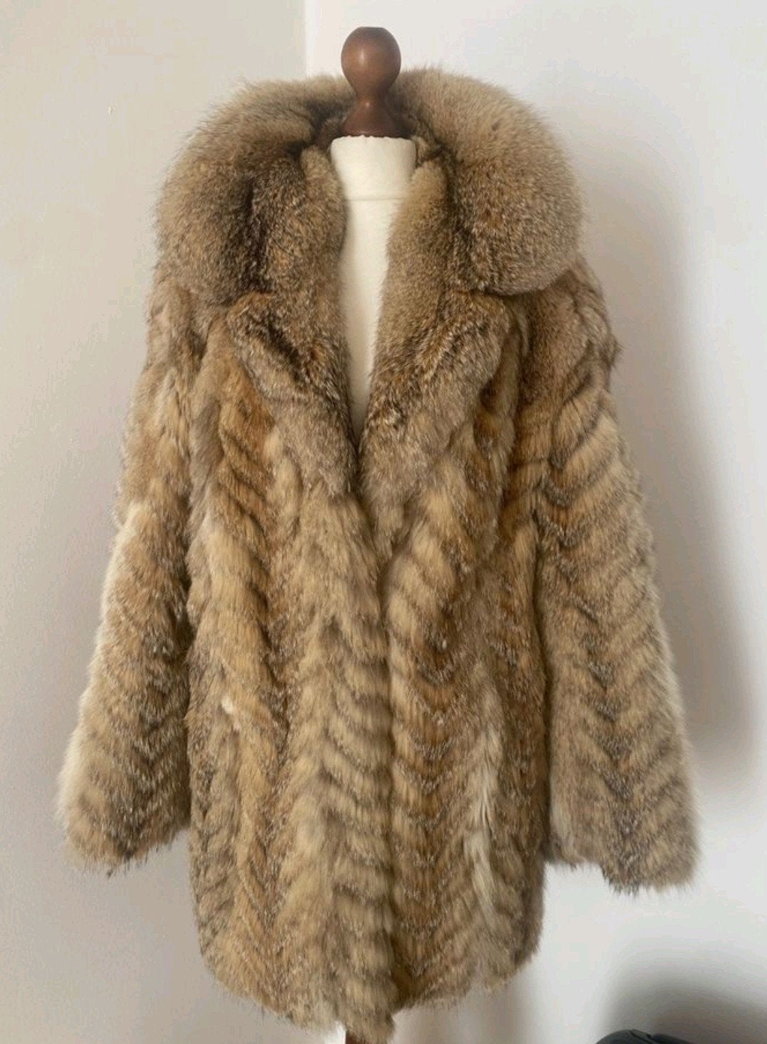 Bontjas Fur Coat Blonde Vos, Ophalen of Verzenden, Zo goed als nieuw, Maat 38/40 (M), Beige