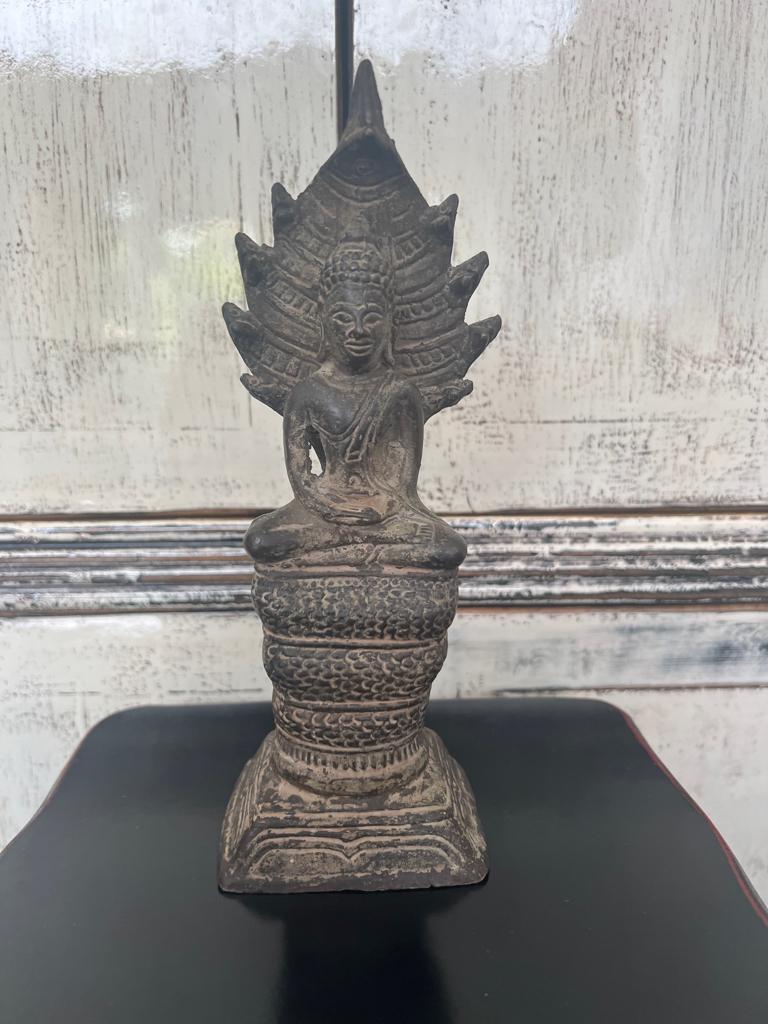 Naga bronzen boeddha Thailand buddha Buddha beeld vintage, Verburgt Vintage, Ophalen of Verzenden, Schipluidenlaan 20 5035KJ Tilburg