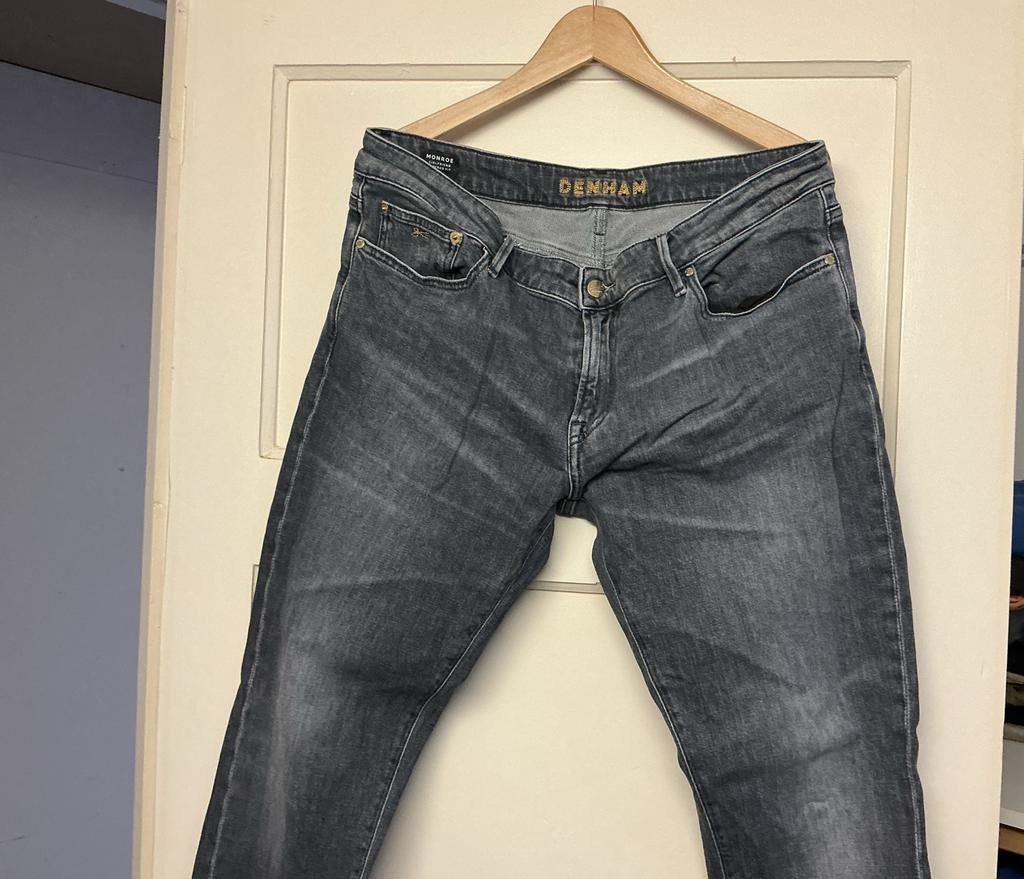 DENHAM Monroe Girlfriend Jeans Grijs * 33/30, Ophalen of Verzenden, Zo goed als nieuw, Grijs, W27 (confectie 34) of kleiner