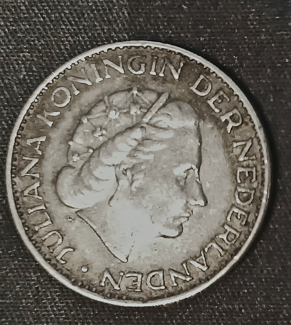 2 Zilveren 1 Gulden munt plus 1 Rijksdaalder KoninginJuliana, Ophalen, Koningin Juliana, 2½ gulden, Zilver