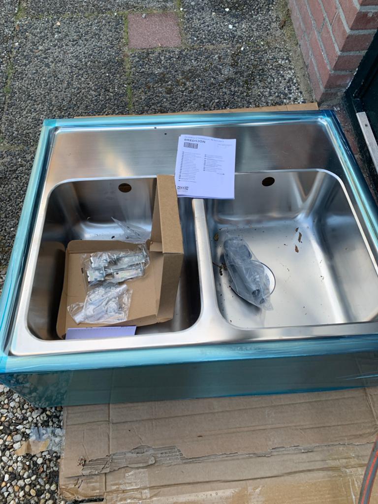 Nieuwe IKEA Bredsjön dubbele spoelbak RVS, Huis en Inrichting, Keuken | Keukenelementen, Ophalen of Verzenden, Zo goed als nieuw