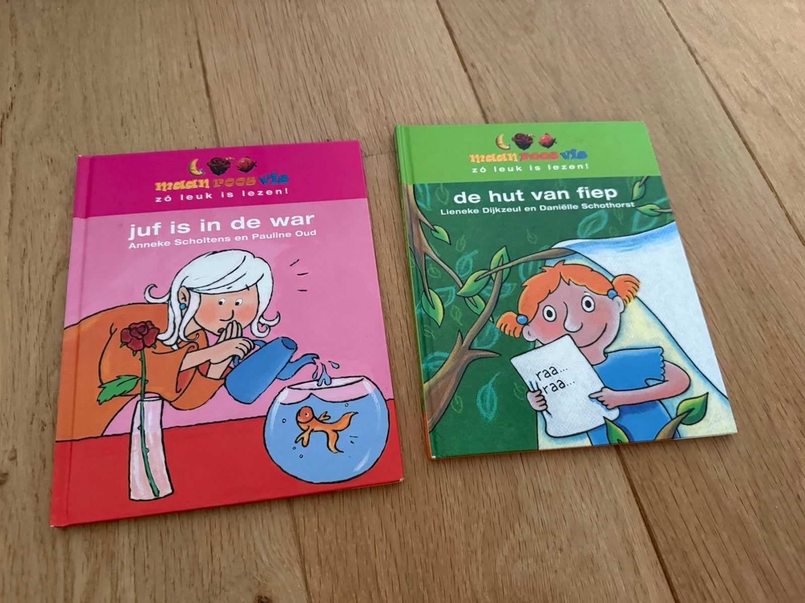 Maan roos vis 2 leesboekjes. Serie zo leuk is lezen !, Ophalen of Verzenden, Zo goed als nieuw, Jongen of Meisje, Fictie algemeen