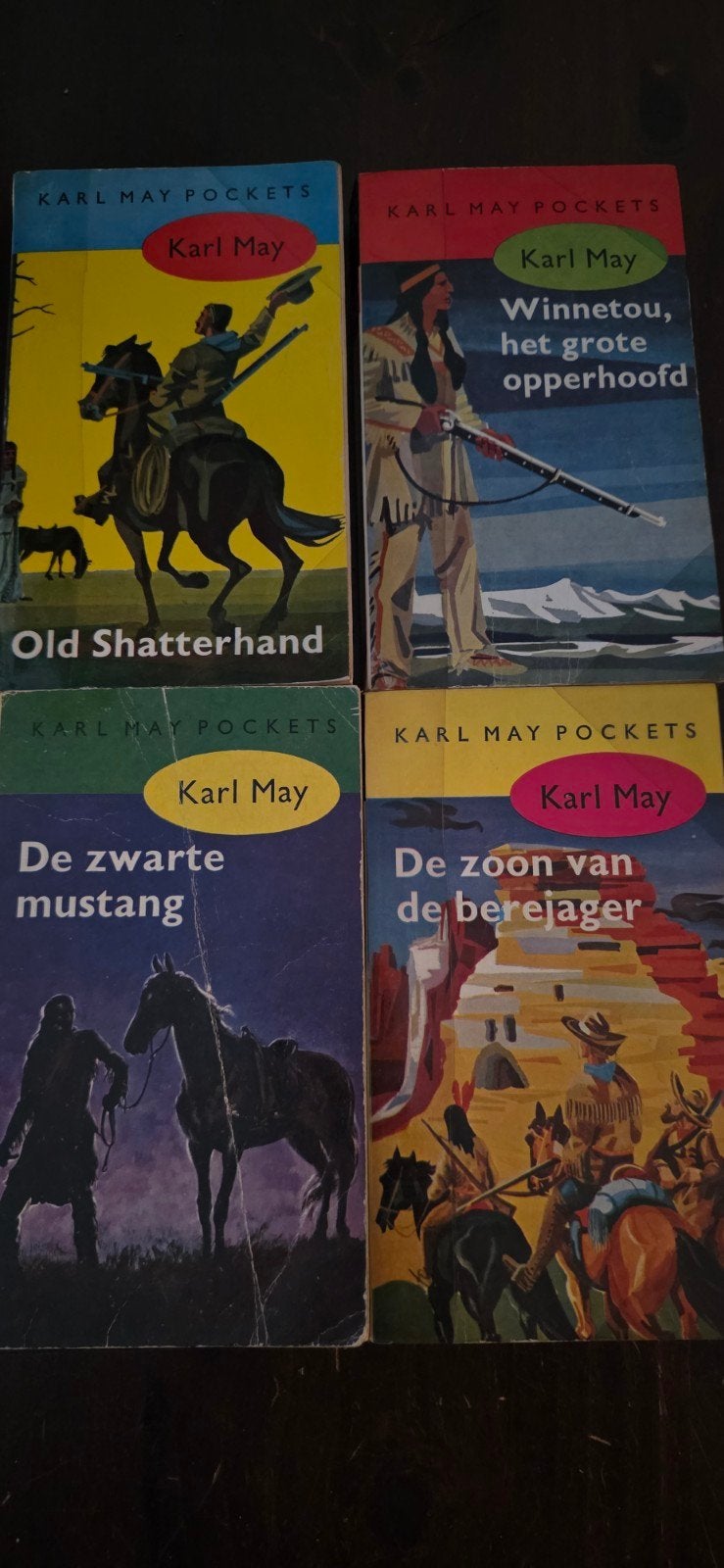 4x Karl May Pockets: Avonturen in het Wilde Westen, Ophalen of Verzenden, Gelezen, Karl May