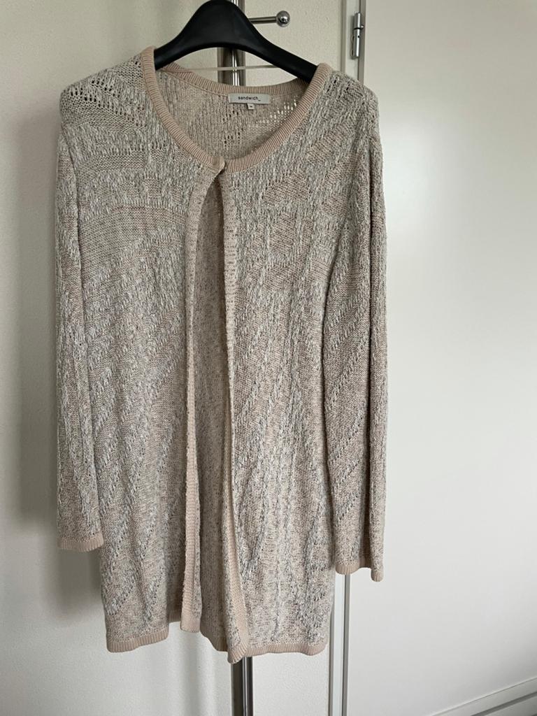 Heerlijke lange vest dames merk sandwich maat M, Kleding | Dames, Truien en Vesten, Ophalen of Verzenden, Zo goed als nieuw, Maat 38/40 (M)