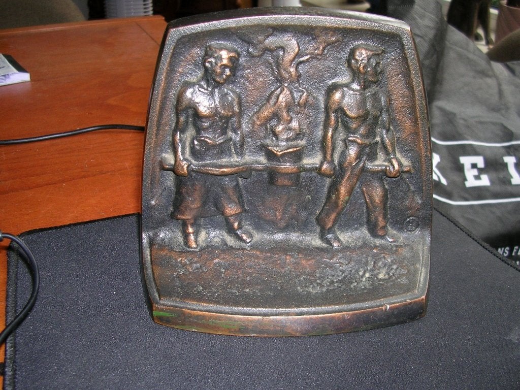 Een enkele bronzen boekensteun van de Etna N.V Breda, Ophalen of Verzenden, Brons