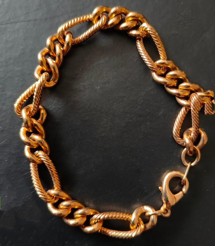 Amerik goud double schakel armband., Ophalen of Verzenden, Nieuw, Goud, Goud
