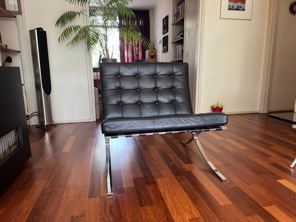 Vintage Barcelona Chair van Ludwig Mies van der Rohe, Ophalen, Minder dan 50 cm, Gebruikt, 75 tot 100 cm