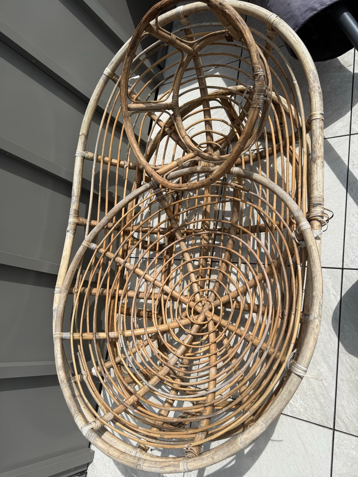 Rotan Papasan stoel en bank - Comfortabele Loungestoel, Ophalen, Gebruikt, Rotan