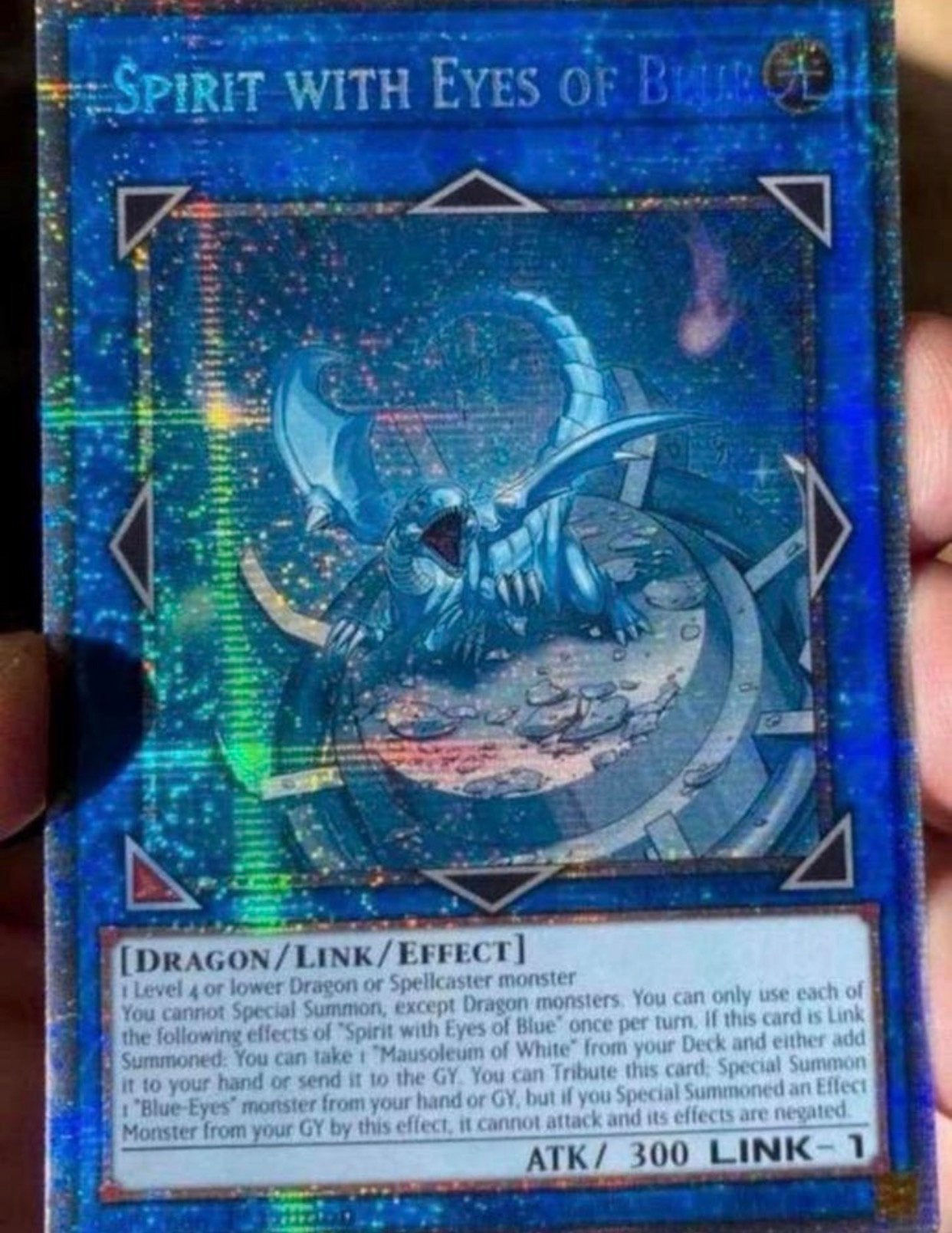 Yu-Gi-Oh! Spirit with Eyes of Blue MP25 1st Starlight Rare !, Ophalen of Verzenden, Zo goed als nieuw, Losse kaart, Foil