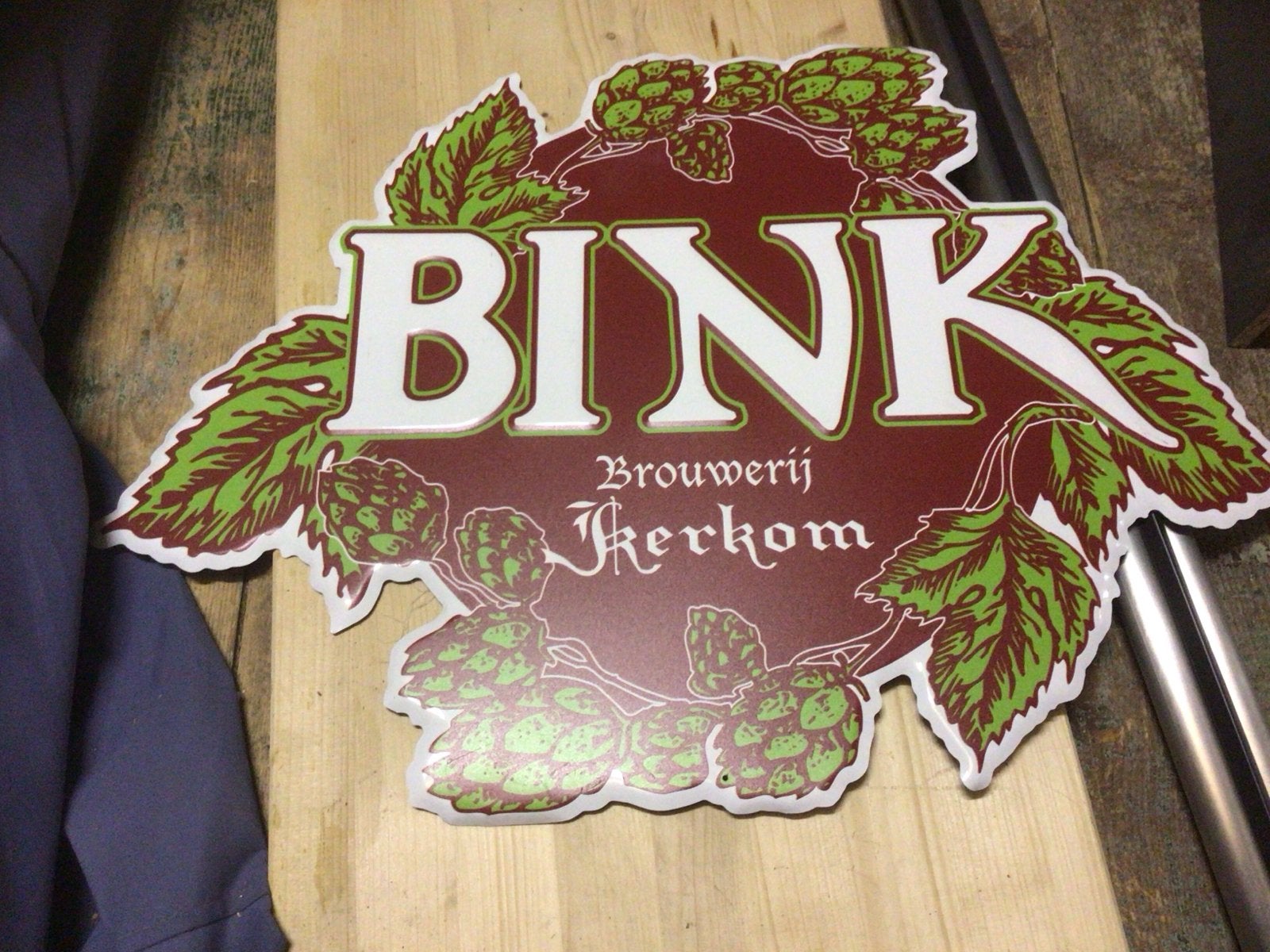 Bink Brouwerij Kerkom Reclamebord, Verzamelen, Biermerken, Ophalen of Verzenden, Gebruikt