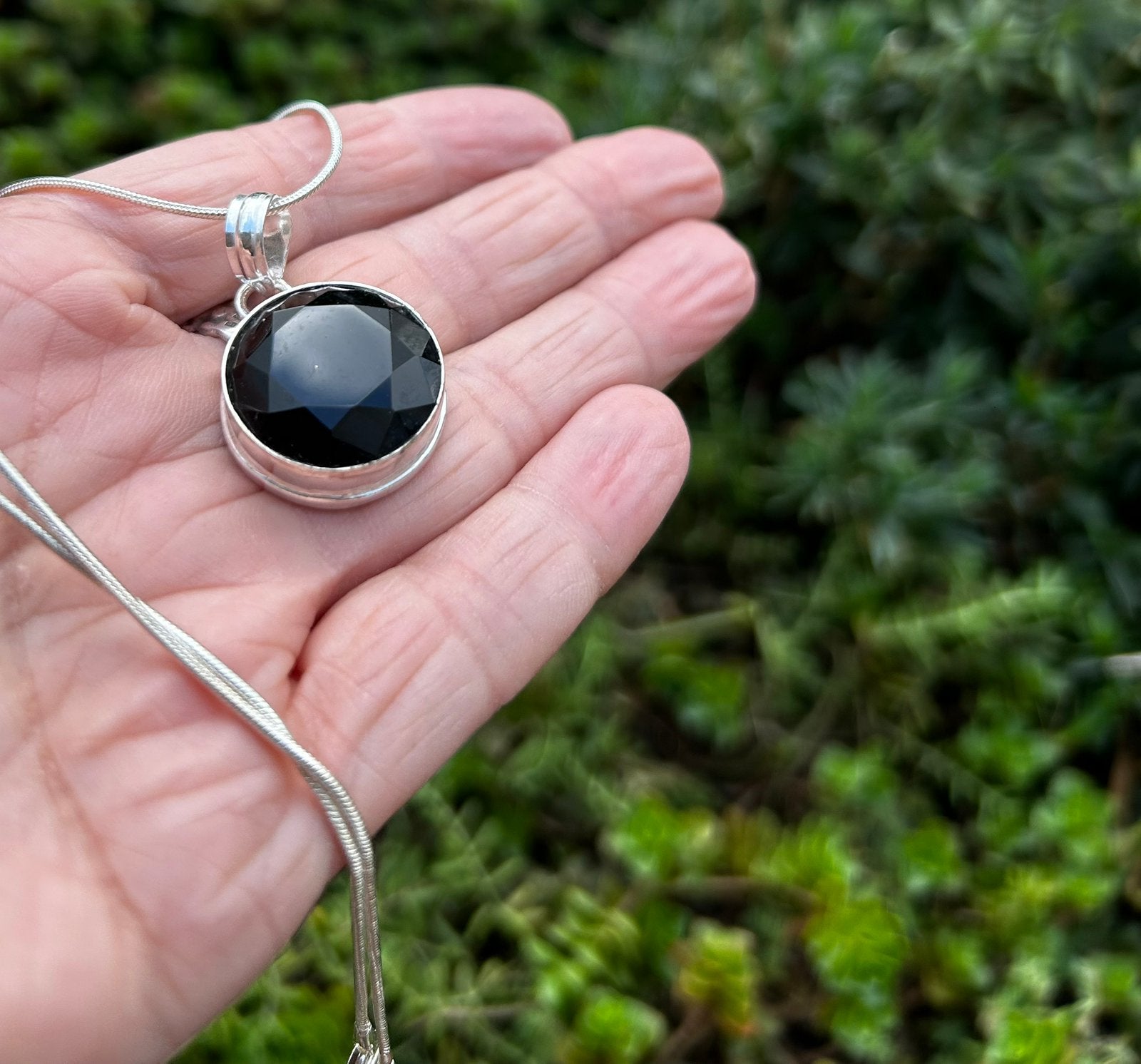 Hanger 925 met zwarte Spinel, Ophalen of Verzenden, Zo goed als nieuw