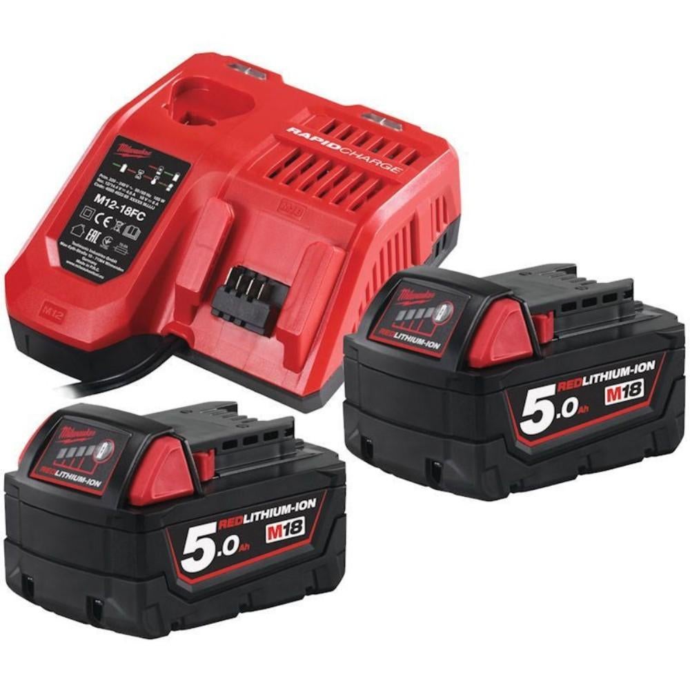 Milwaukee M18 Starterset 18V 2x 5.0Ah M18  & M12-18 FC, Ophalen of Verzenden