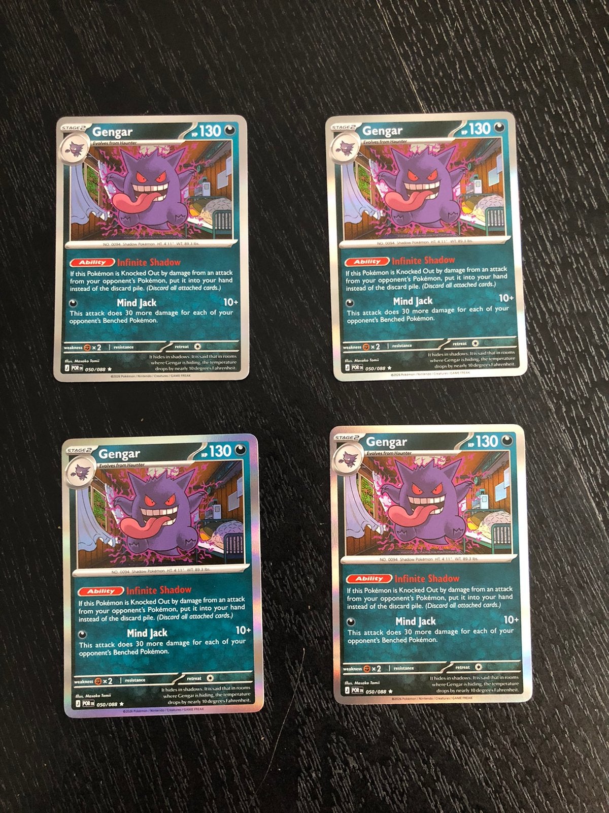 4x Gengar 050/088, Ophalen of Verzenden, Zo goed als nieuw