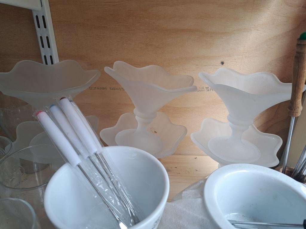 Glazen schaaltjes voor ijs coupe/desserts, Ophalen of Verzenden, Gebruikt, Glas