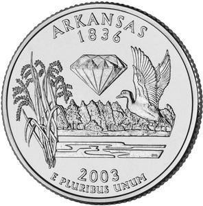 ¼ Dollar "Washington Quarter" Arkansas 2003, Ophalen of Verzenden, Noord-Amerika, Losse munt