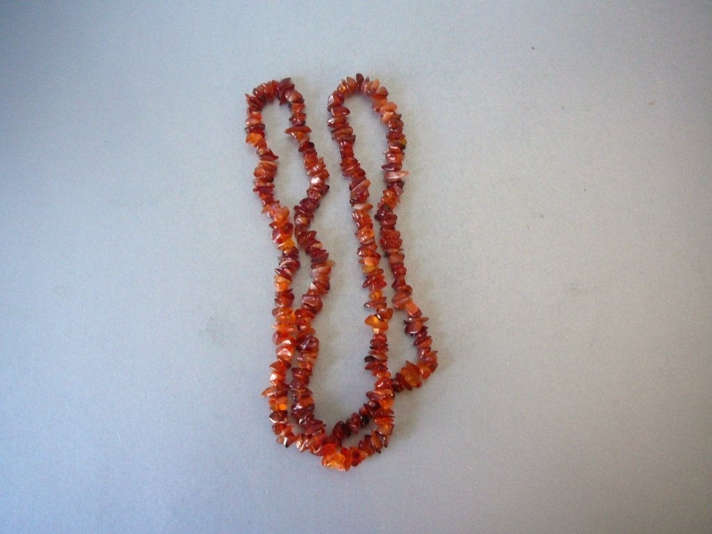 Oranje/bruine ketting van van carneoolschilfers, Sieraden, Tassen en Uiterlijk, Verzenden, Overige materialen, Ketting, Met edelsteen