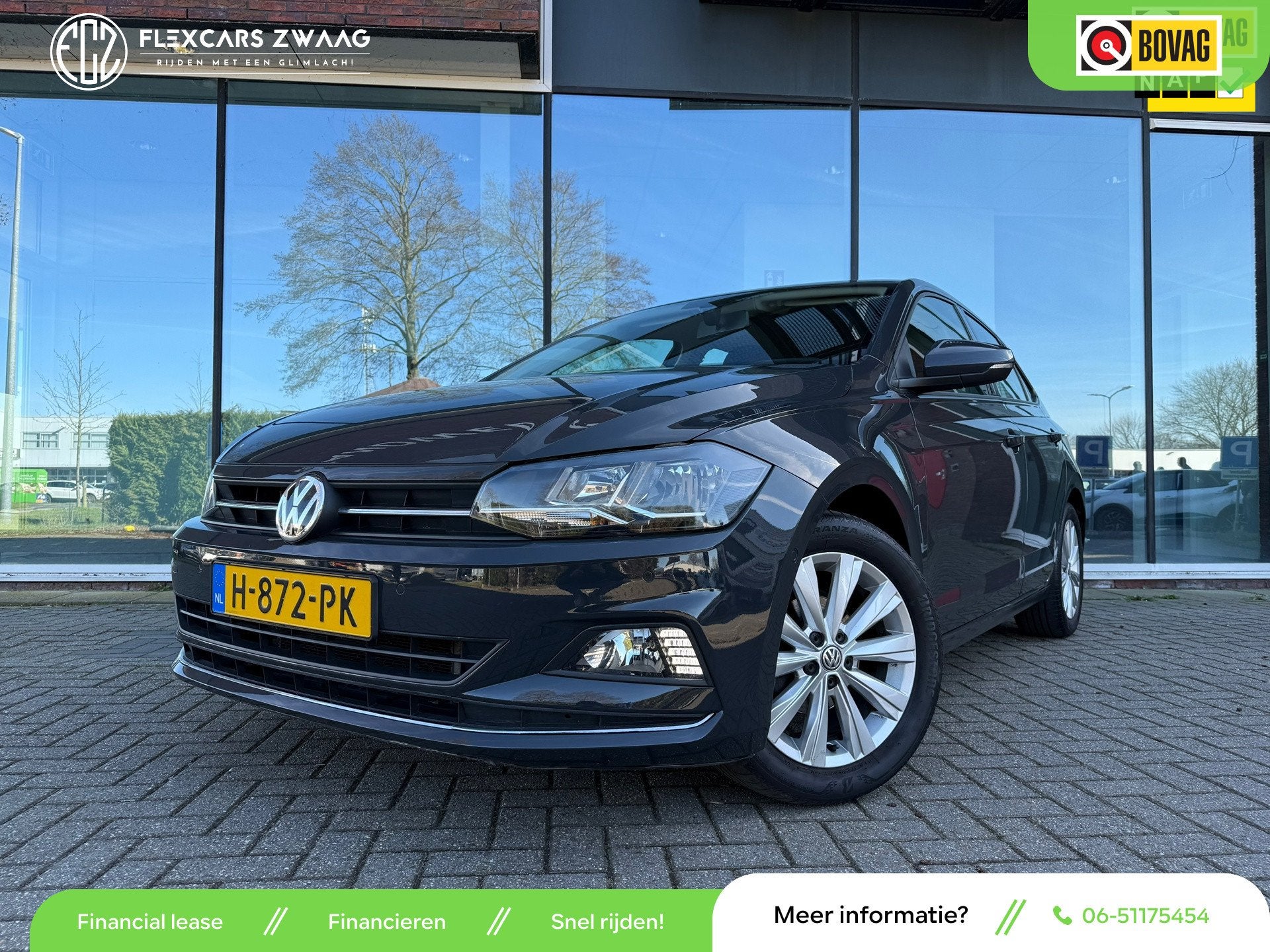 Volkswagen Polo 1.0 TSI Highline - Automaat - Navi - Climate, Auto's, Volkswagen, Gebruikt, 95 pk, Leder en Stof, 49 €/maand